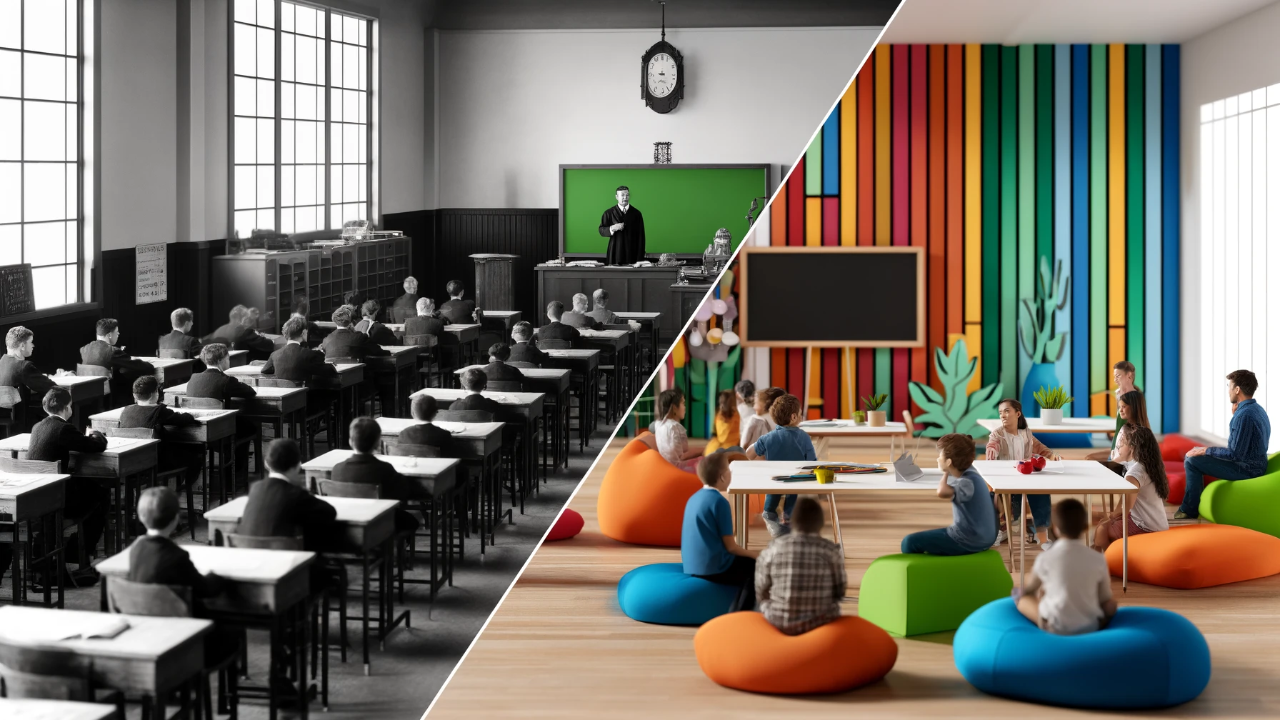 Comparison of a traditional teacher-centered classroom and a vibrant student-centered classroom